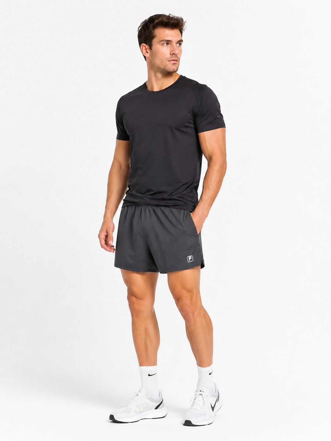 Fila Men's Charcoal Black Athletic Shorts